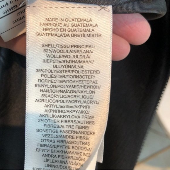 New RALPH Lauren black wool blend pea coat jacket size 8 - Picture 15 of 16